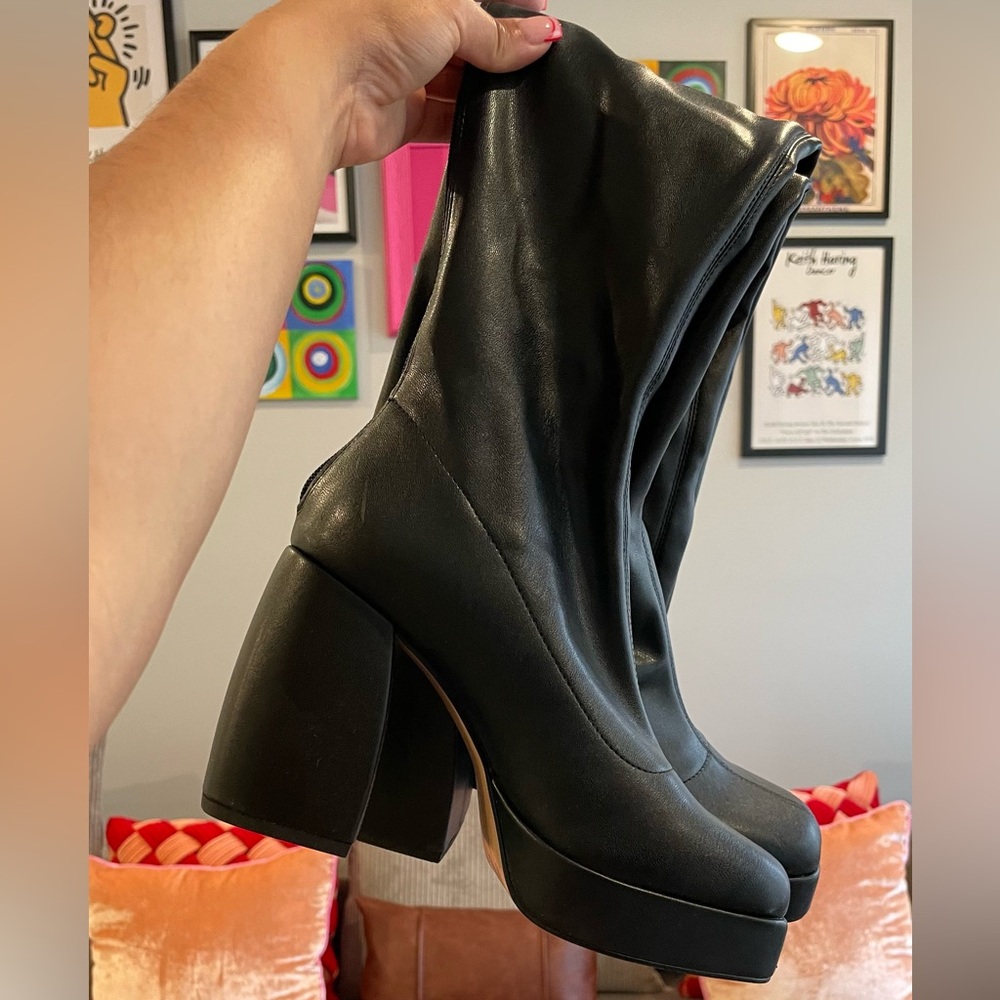 Katy Perry Collections Black Platform Block Heel Boots